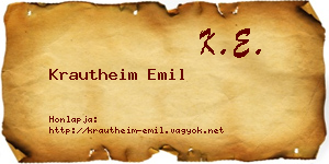 Krautheim Emil névjegykártya