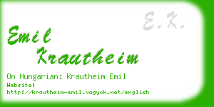 emil krautheim business card